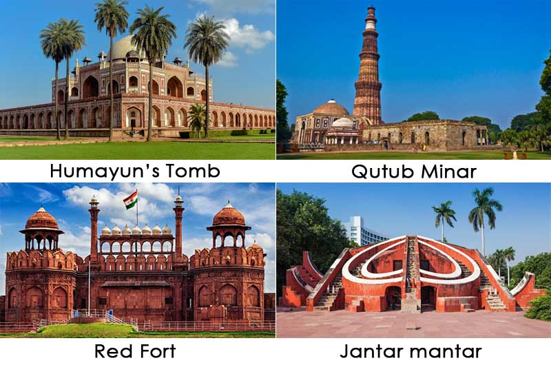 himau tomb qutub minar red fort and jantar mantar